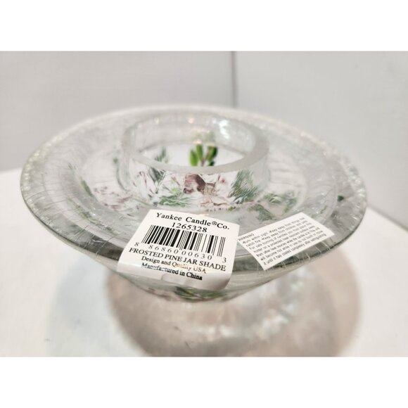 Yankee Candle Crackle Glass Frosted Pine Jar Shade Topper Winter Pine Cones - Picture 8 of 12